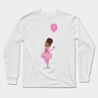 Ballerina| Black girl art Long Sleeve T-Shirt
